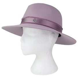 Maison Michel Cappello fedora viola con dettaglio in nastro Altro