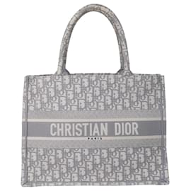 Dior punching With charm Tote Bag Leather White / blue