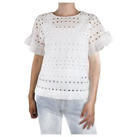 See by Chloé Top blanc brodé - taille UK 10 Blanc