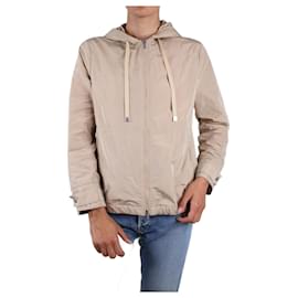 Peserico-Chaqueta ultraligera con capucha color crema - talla UK 8-Crudo