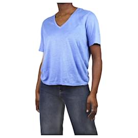 Autre Marque-Blaues T-Shirt mit V-Ausschnitt – Größe M-Blau