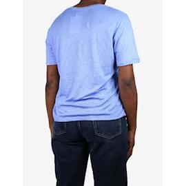 Autre Marque-Camiseta azul con cuello de pico - talla M-Azul