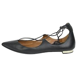 Aquazzura-Black flat shoes - size EU 37.5-Black