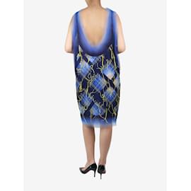 Louis Vuitton-Blue sleeveless tulle dress with contrast threading - size FR 36-Blue