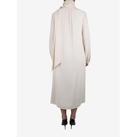 Autre Marque-Cream long-sleeved buttoned dress - size FR 38-Cream