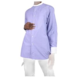 Autre Marque-Camisa sastre azul con detalles blancos - talla FR 40-Azul
