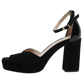 Rouje Escarpins peep toe en daim noir - taille EU 39 Noir