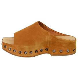Robert Clergerie Brown suede clogs with open square toe - size EU 39 Brown