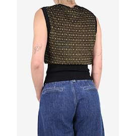 Louis Vuitton-Black sleeveless cashmere-silk blend sweater vest - size M-Black