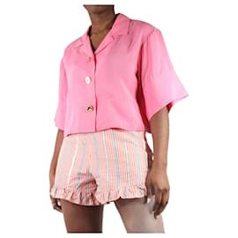 Rejina Pyo-Rosa kurzes Hemd – Größe L-Pink