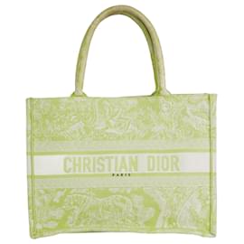 Christian Dior-Verde médio 2021 Bolsa livro em tela Dioriviera Toile De Jouy-Verde