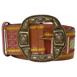 Etro Brown patterned belt Brown