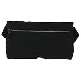 Gucci-GUCCI GG Canvas Waist bag Leather Black 28566 Auth ep995-Black