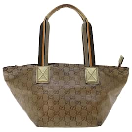 Gucci-GUCCI GG Canvas Shoulder Bag Beige 131228 auth 47214-Beige