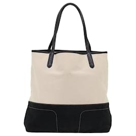 Burberry-BURBERRY Bolso tote con etiqueta azul Lona Negro Blanco Auth cl660-Negro,Blanco