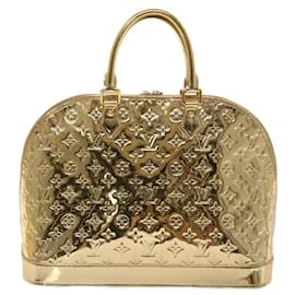 Louis Vuitton-Bolsa de mão LOUIS VUITTON Monograma Miroir Alma GM Dourado Dore M95274 Autenticação de LV 47396NO-Dourado,Outro