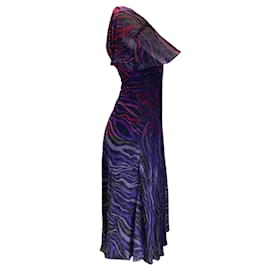 Prabal Gurung-Prabal Gurung Purple Multi Twist Front Velvet Midi Dress-Purple