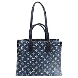 Louis Vuitton ONTHEGO MM Tote Shoulder Bag M59608 Denim Blue