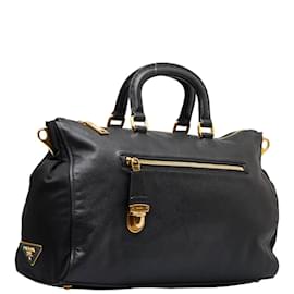 Prada-Vitello Daino Leather Handbag-Black
