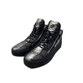 GIUSEPPE ZANOTTI Turnschuhe T.EU 41.5 Leder Silber