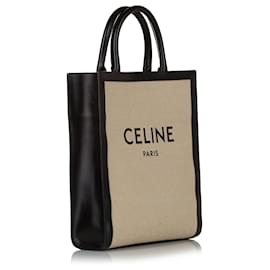 Céline-Celine Brown Vertical Cabas Satchel-Brown,Light brown