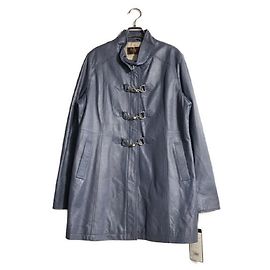 ****Giacca in pelle blu BALMAIN Blu