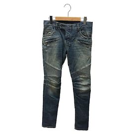 ****BALMAIN Biker Denim Pants Blue