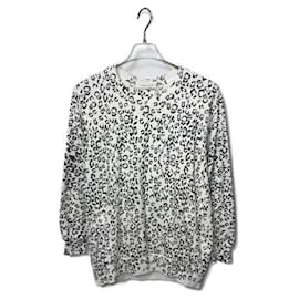 ****BALMAIN Leopard Print Sweatshirt Black White