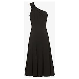 Versace-Versace one shoulder hoop embellished dress-Black