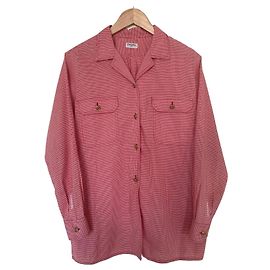 Camicetta Chanel / Camicia con bottoni dorati e ricamo Chanel Bianco Rosso Gold hardware