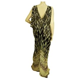Camilla-Camilla Ethnic Print Beaded 100% Silk Sleeveless Long Summer Caftan dress-Multiple colors