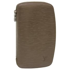 Louis Vuitton-LOUIS VUITTON Epi Day Planner Cover Gray MI0090 LV Auth 47303-Brown
