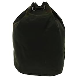 Prada-PRADA Drawstring Bag Pouch Nylon Khaki Auth ar9867b-Khaki