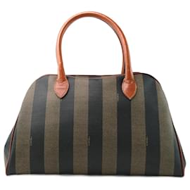 Fendi-Fendi Sac à main en toile Pequin-Marron