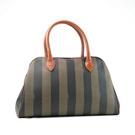 Fendi-Fendi Sac à main en toile Pequin-Marron