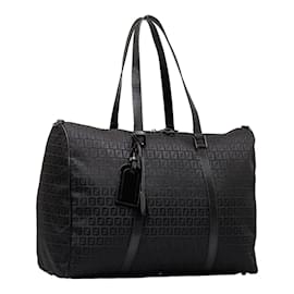 Fendi-Fendi Zucchino Canvas Travel Bag-Black