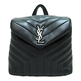 Yves Saint Laurent Sac à dos Loulou en cuir matelassé YSL Noir