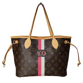 Louis Vuitton-Louis Vuitton Sac à main Louis Vuitton Neverfull PM monogramme avec initiales-Marron