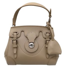 Ralph Lauren Collection Beige Doux Ricky 18 Mini sac cabas en cuir Beige