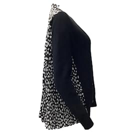 Sacai-sacai Black / White Cardigan with Pleated Back-Black