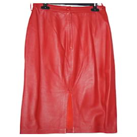 Autre Marque Roter Lederrock Rot