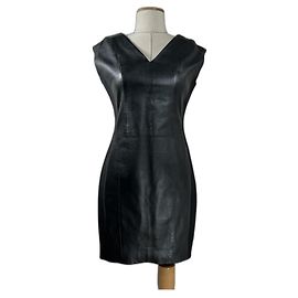 Autre Marque Black Lamb Leather Dress Black