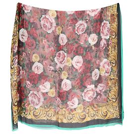 Sciarpa Dolce & Gabbana con stampa floreale barocca in seta multicolore Altro