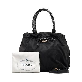 Prada Borsa con fiocco in tessuto Nero