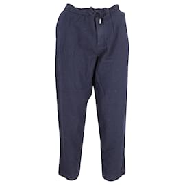 Autre Marque Mr. P Drawstring Pants in Navy Blue Wool Blue Navy blue