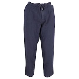 Autre Marque-Mr. P Drawstring Pants in Navy Blue Wool-Blue,Navy blue