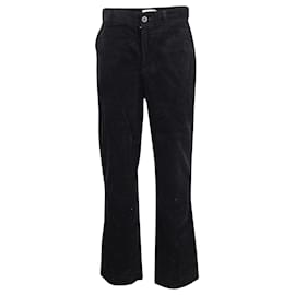 Autre Marque-Mr. P Boot-Cut Trousers in Black Cotton Corduroy-Black