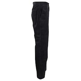 Autre Marque-Mr. P Boot-Cut Trousers in Black Cotton Corduroy-Black