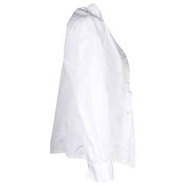 Totême-Chemise Asymétrique Totême Noma en Coton Blanc-Blanc