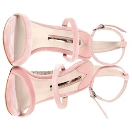 Sophia webster-Sophia Webster Rosalind Sandali con cinturino alla caviglia con tacco in cristallo in velluto rosa-Rosa